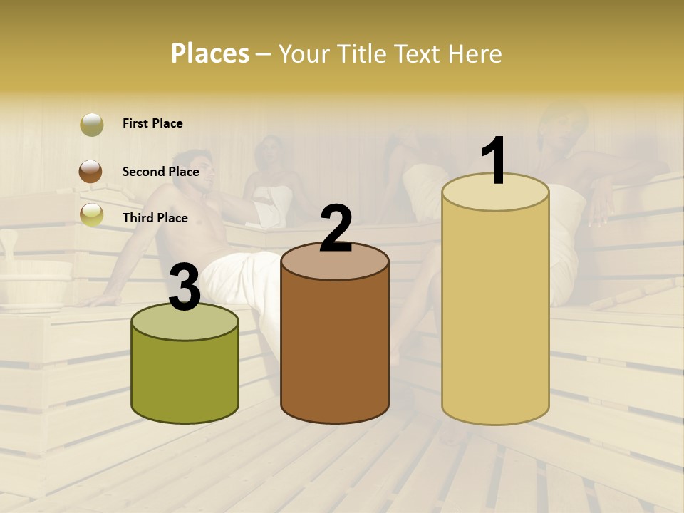 Group Of People In Sauna PowerPoint Template