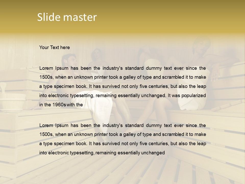 Group Of People In Sauna PowerPoint Template