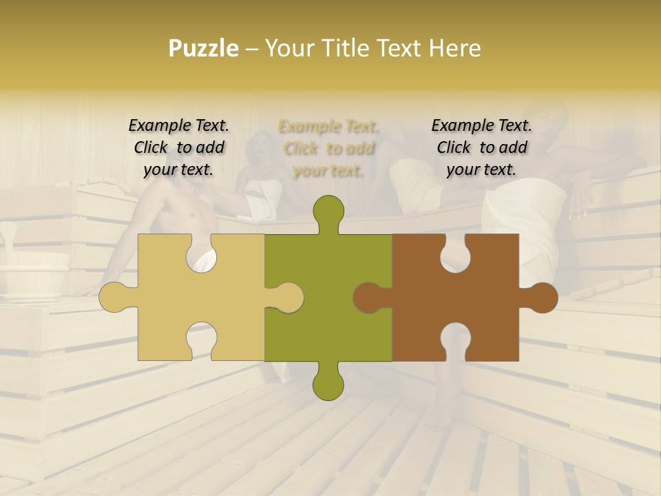 Group Of People In Sauna PowerPoint Template