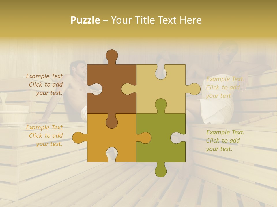 Group Of People In Sauna PowerPoint Template