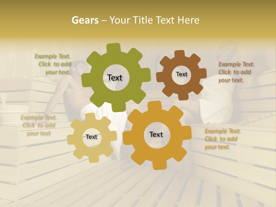 Group Of People In Sauna PowerPoint Template