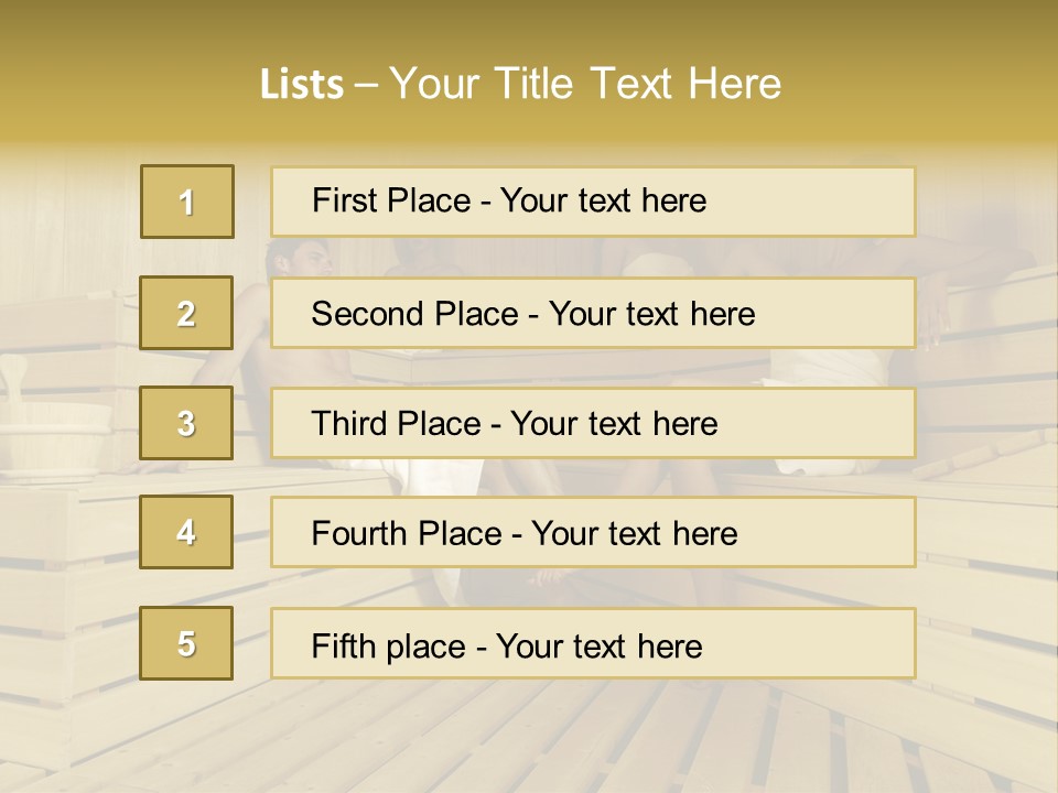 Group Of People In Sauna PowerPoint Template