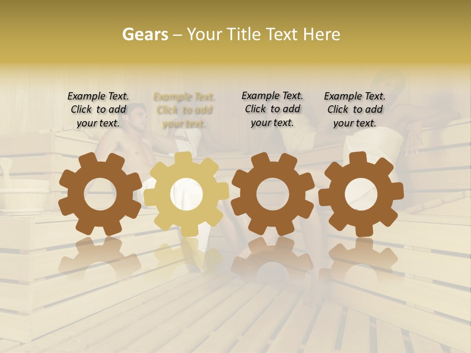 Group Of People In Sauna PowerPoint Template