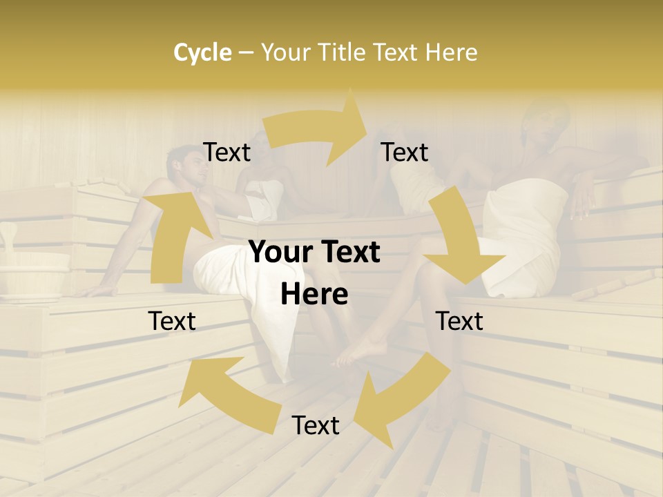 Group Of People In Sauna PowerPoint Template