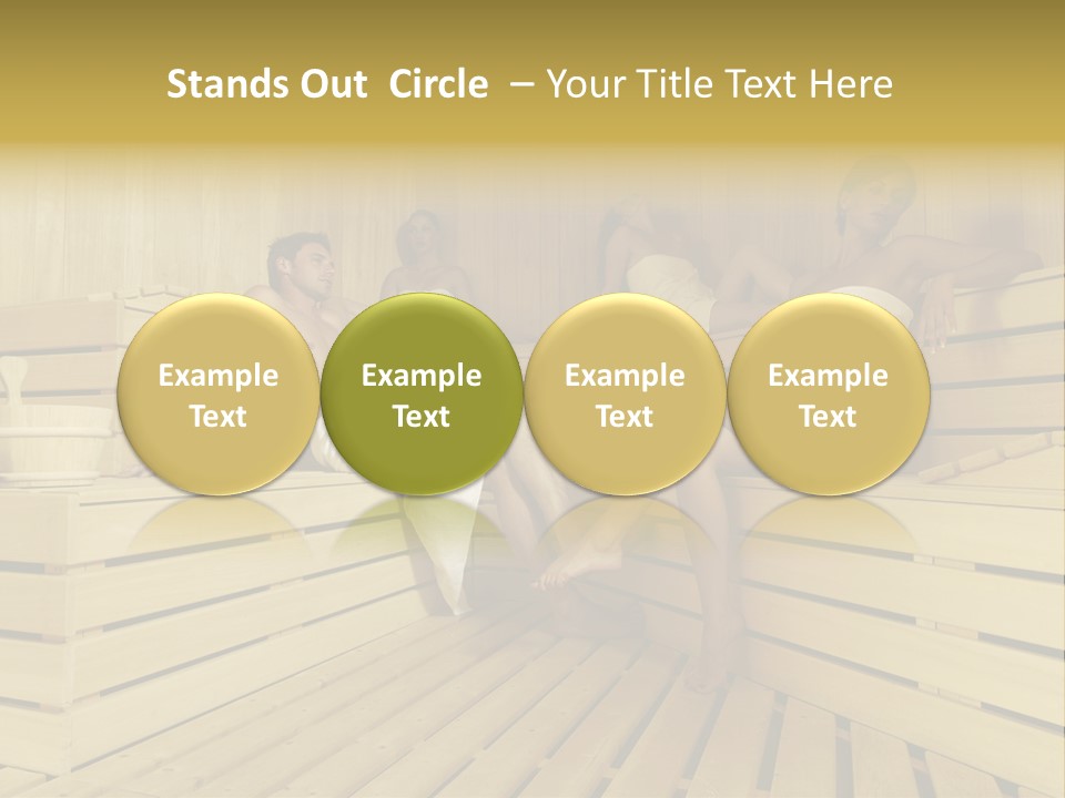 Group Of People In Sauna PowerPoint Template