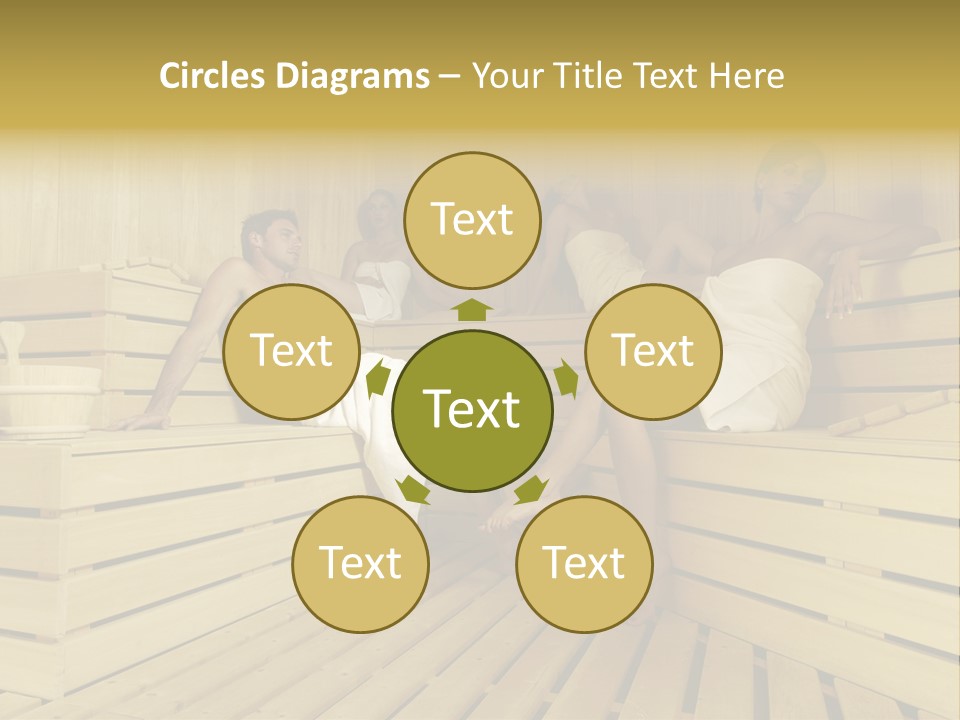 Group Of People In Sauna PowerPoint Template