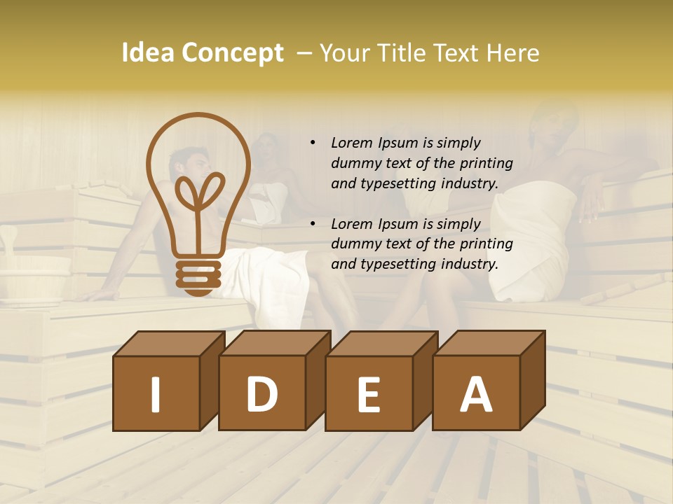 Group Of People In Sauna PowerPoint Template