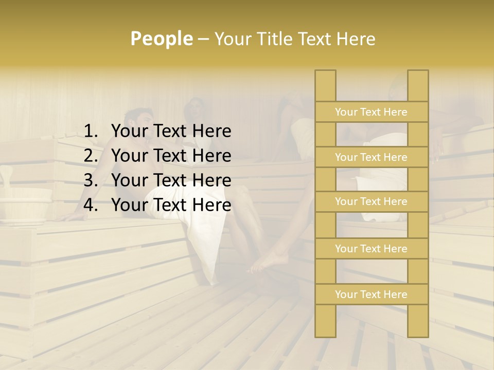 Group Of People In Sauna PowerPoint Template