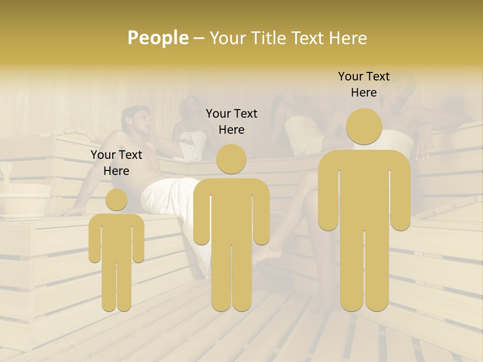 Group Of People In Sauna PowerPoint Template