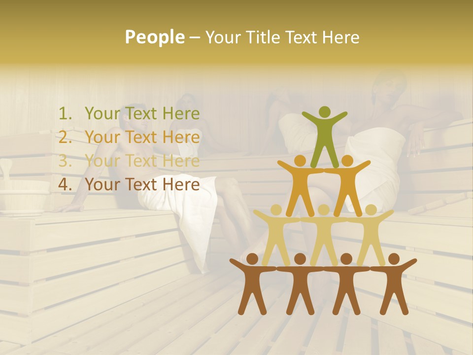 Group Of People In Sauna PowerPoint Template