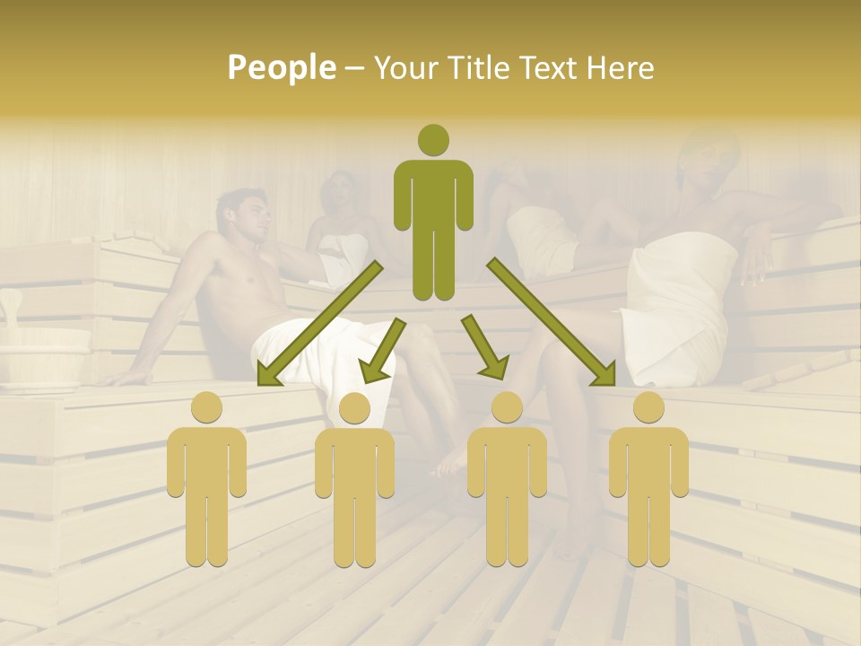 Group Of People In Sauna PowerPoint Template