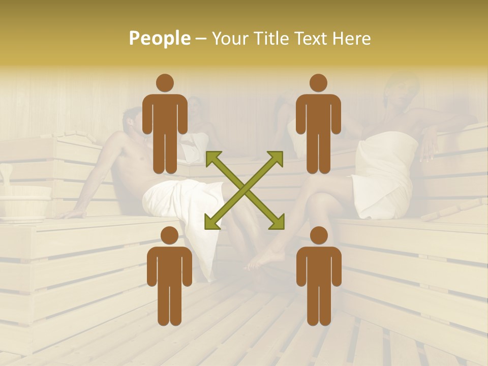 Group Of People In Sauna PowerPoint Template
