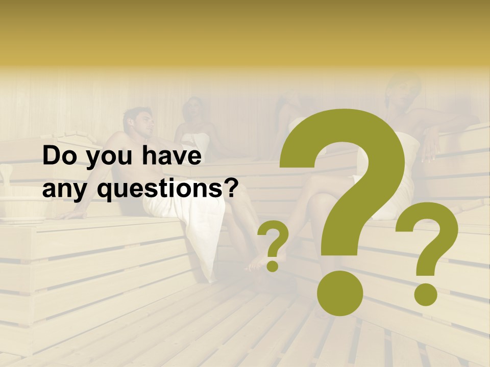 Group Of People In Sauna PowerPoint Template