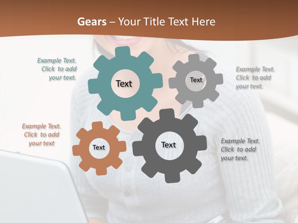 Cute Happy Baby Boy Smiling On Green Background PowerPoint Template