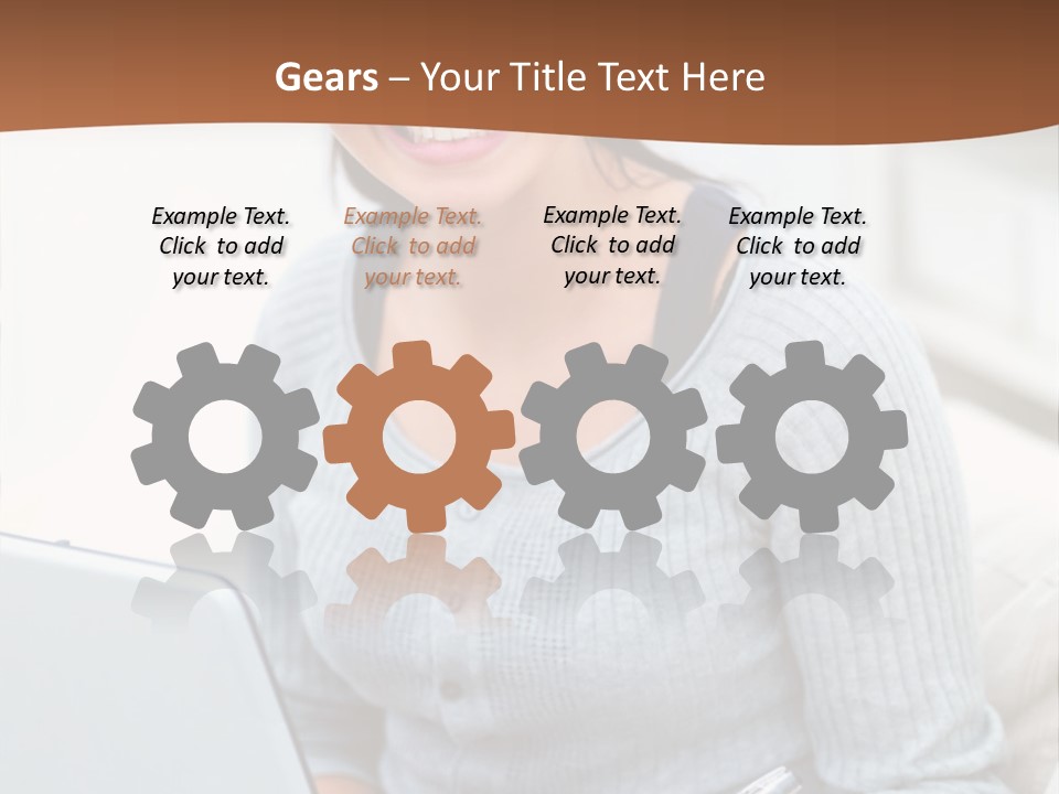 Cute Happy Baby Boy Smiling On Green Background PowerPoint Template