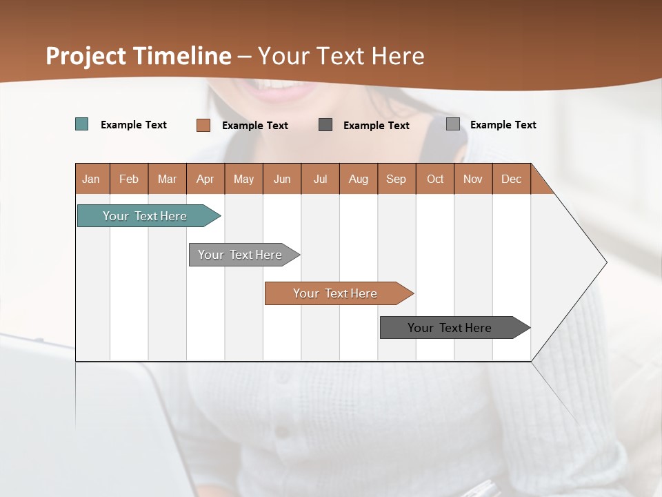 Cute Happy Baby Boy Smiling On Green Background PowerPoint Template