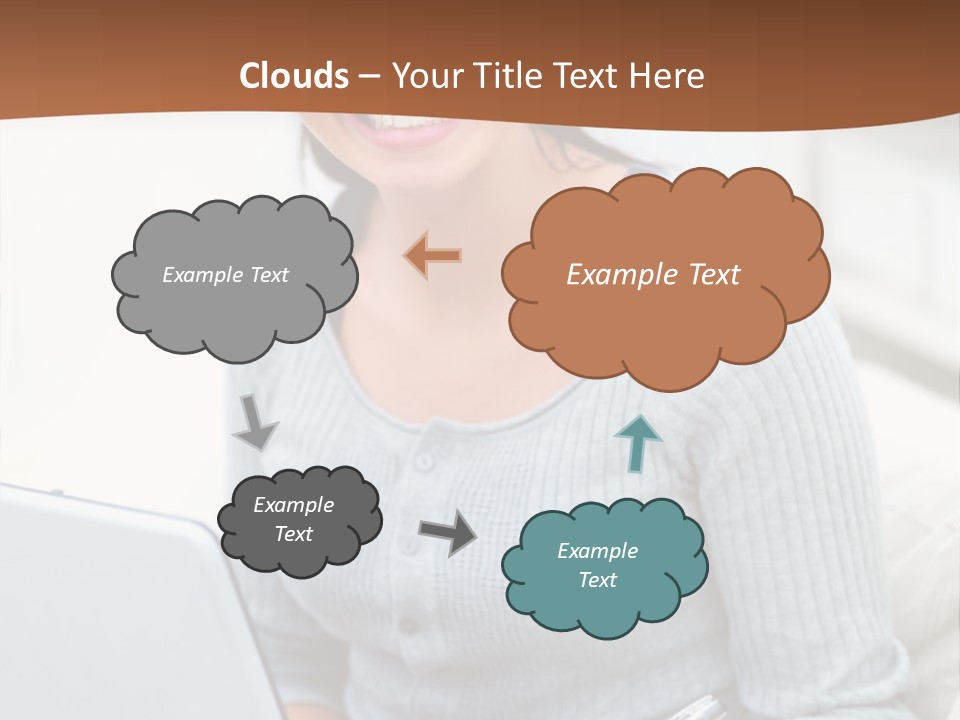 Cute Happy Baby Boy Smiling On Green Background PowerPoint Template