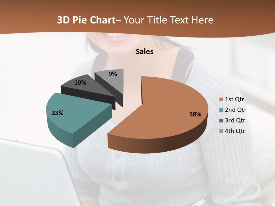 Cute Happy Baby Boy Smiling On Green Background PowerPoint Template