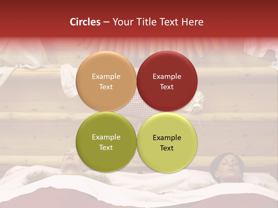 Two Women In A Hay Bath PowerPoint Template