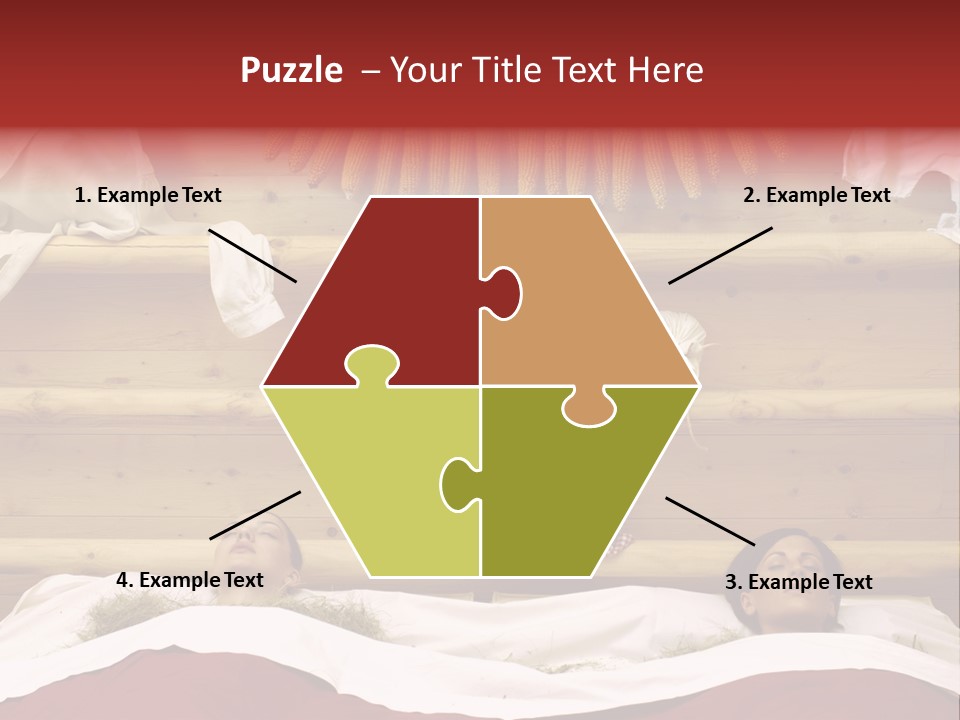 Two Women In A Hay Bath PowerPoint Template