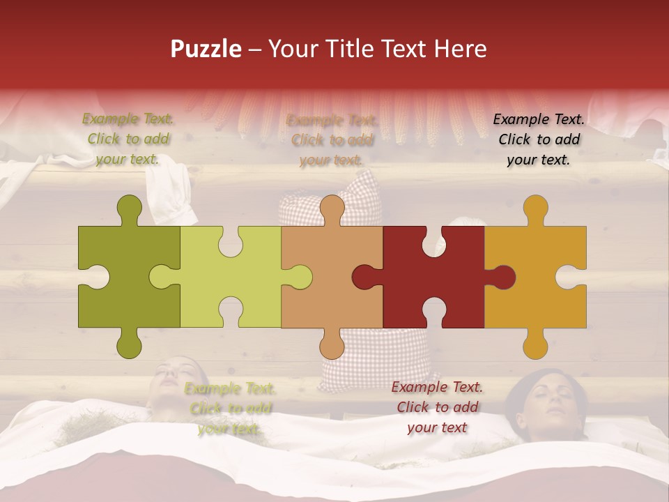 Two Women In A Hay Bath PowerPoint Template