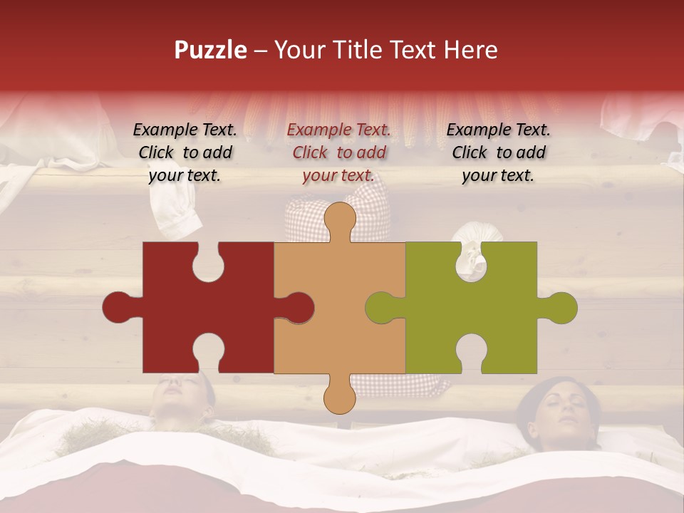 Two Women In A Hay Bath PowerPoint Template