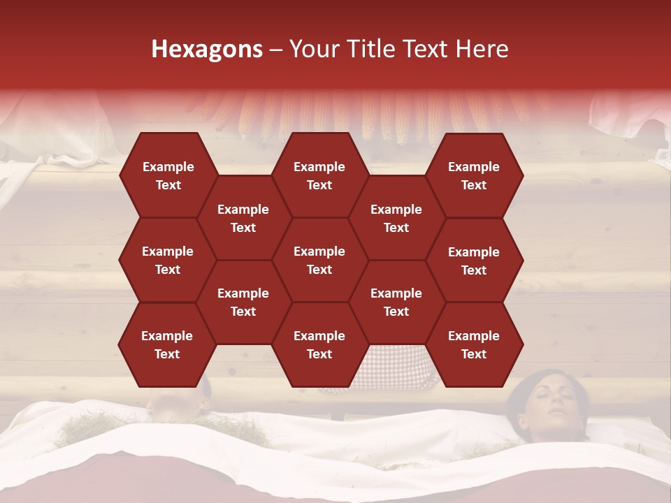 Two Women In A Hay Bath PowerPoint Template