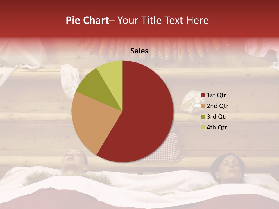 Two Women In A Hay Bath PowerPoint Template