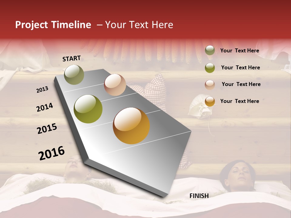 Two Women In A Hay Bath PowerPoint Template