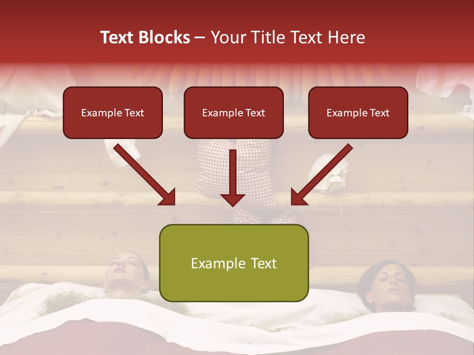 Two Women In A Hay Bath PowerPoint Template