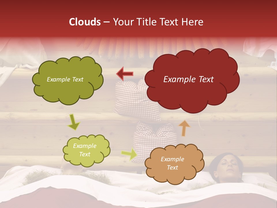 Two Women In A Hay Bath PowerPoint Template