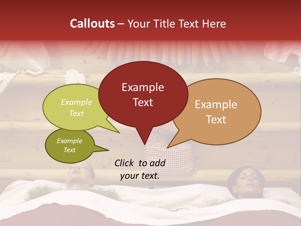 Two Women In A Hay Bath PowerPoint Template