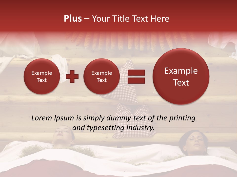 Two Women In A Hay Bath PowerPoint Template