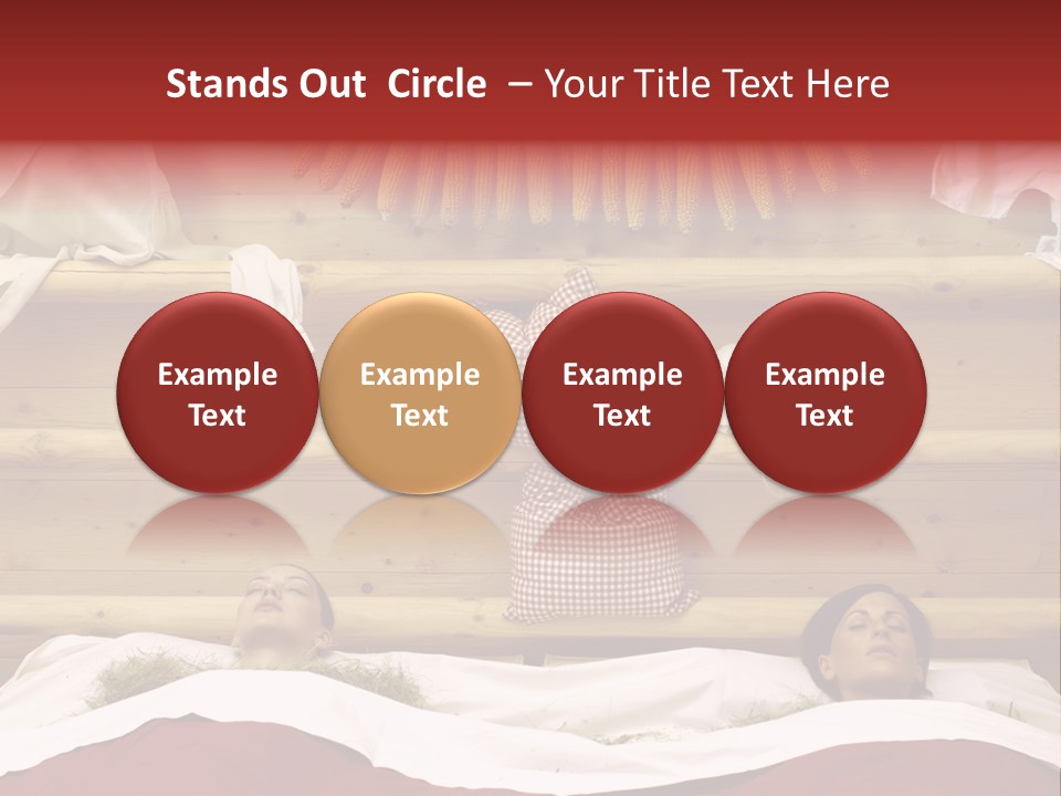 Two Women In A Hay Bath PowerPoint Template