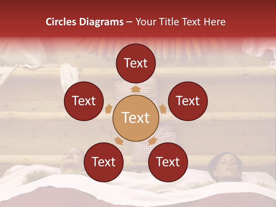 Two Women In A Hay Bath PowerPoint Template