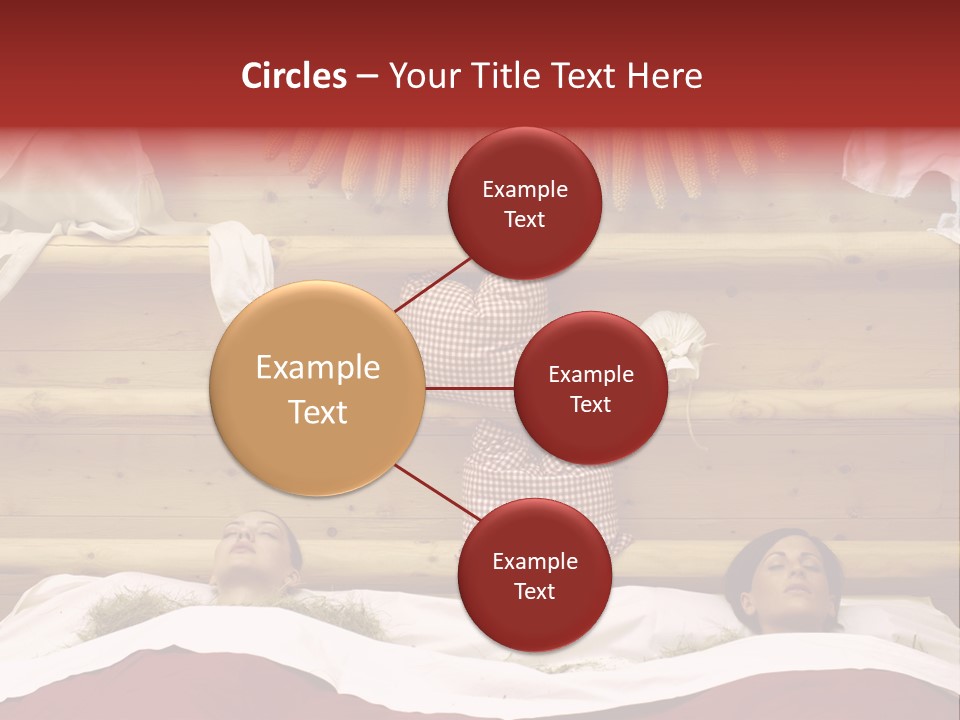 Two Women In A Hay Bath PowerPoint Template