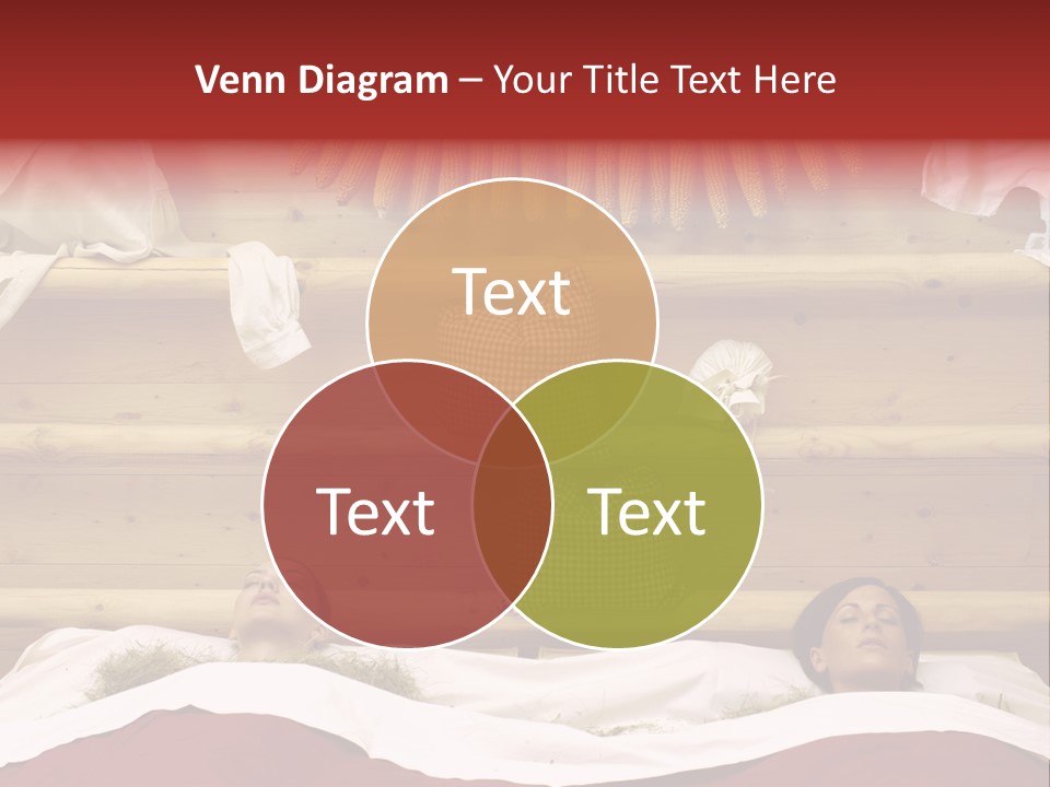 Two Women In A Hay Bath PowerPoint Template