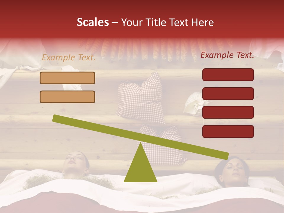 Two Women In A Hay Bath PowerPoint Template