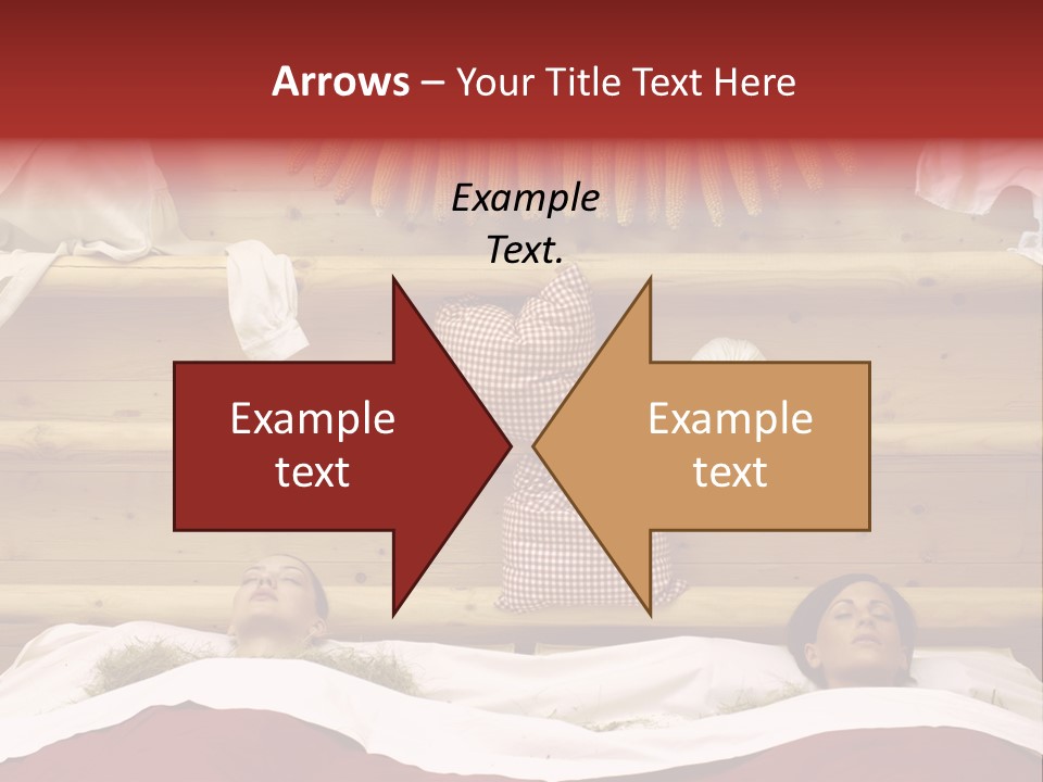 Two Women In A Hay Bath PowerPoint Template