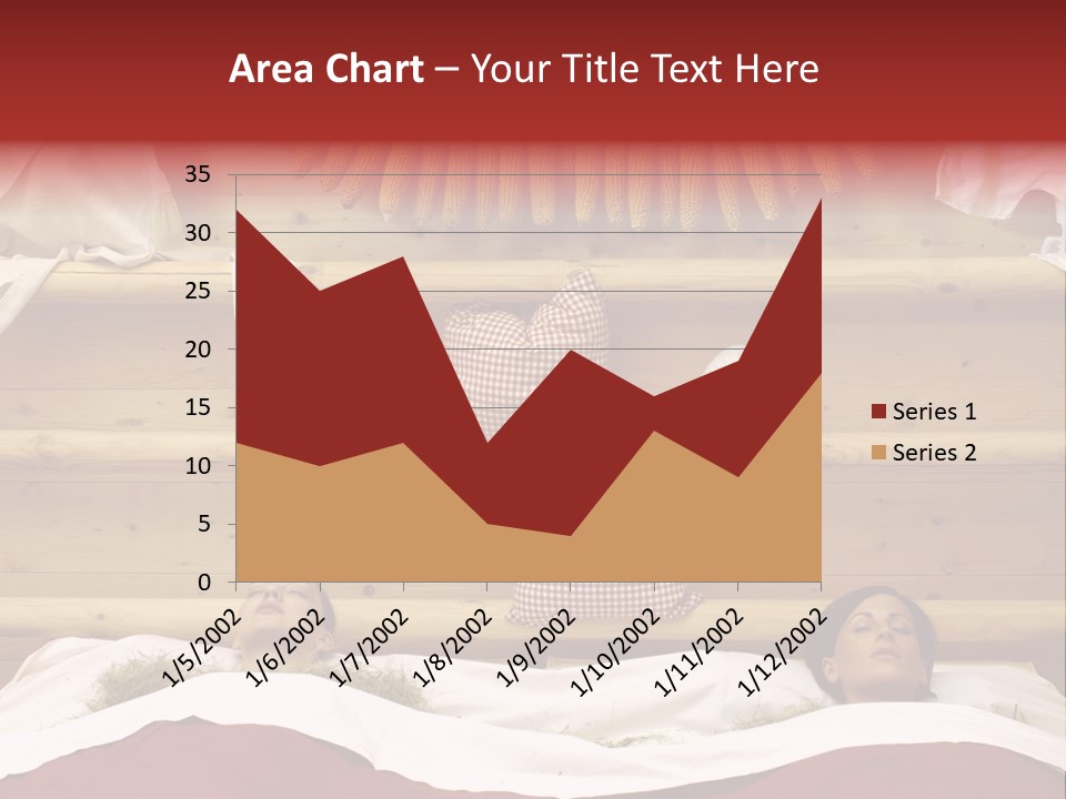 Two Women In A Hay Bath PowerPoint Template