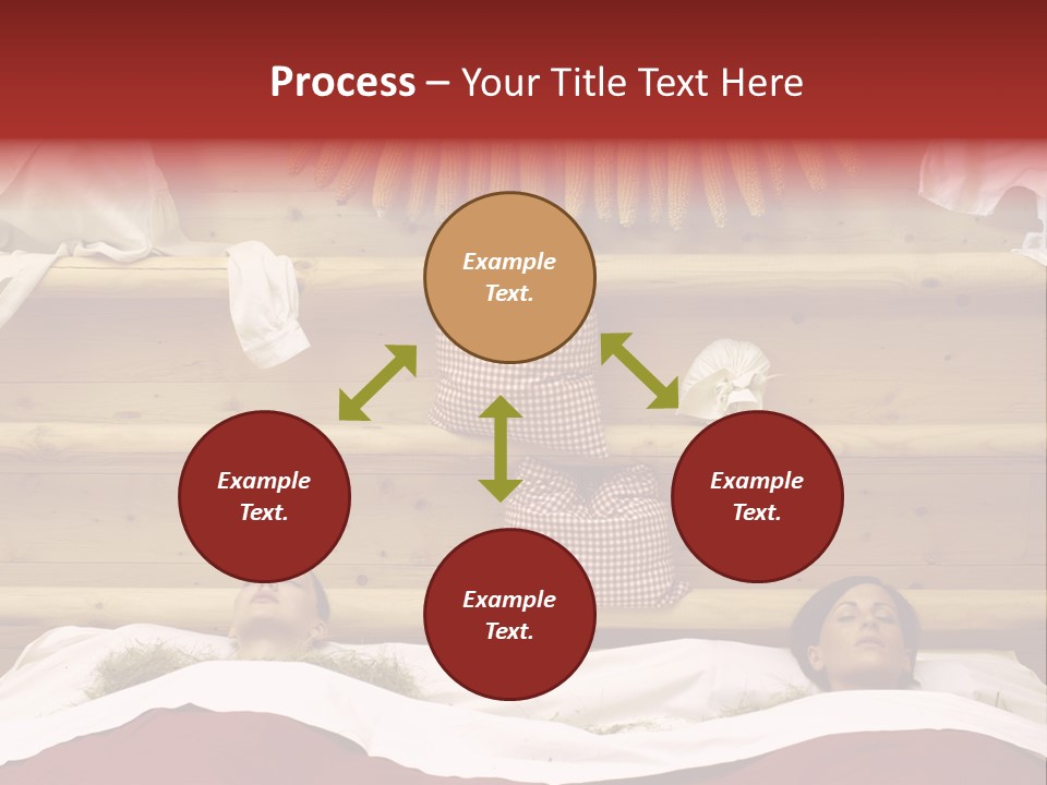 Two Women In A Hay Bath PowerPoint Template