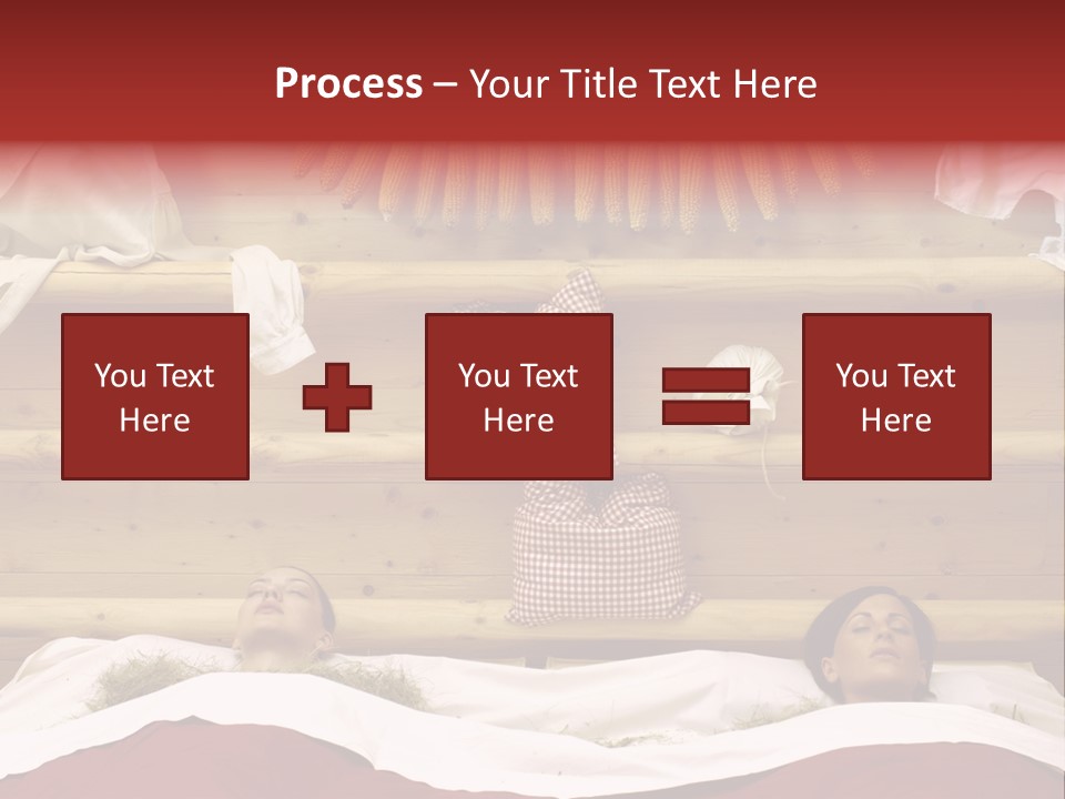 Two Women In A Hay Bath PowerPoint Template