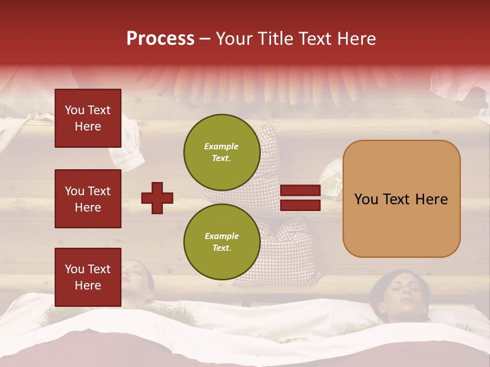 Two Women In A Hay Bath PowerPoint Template