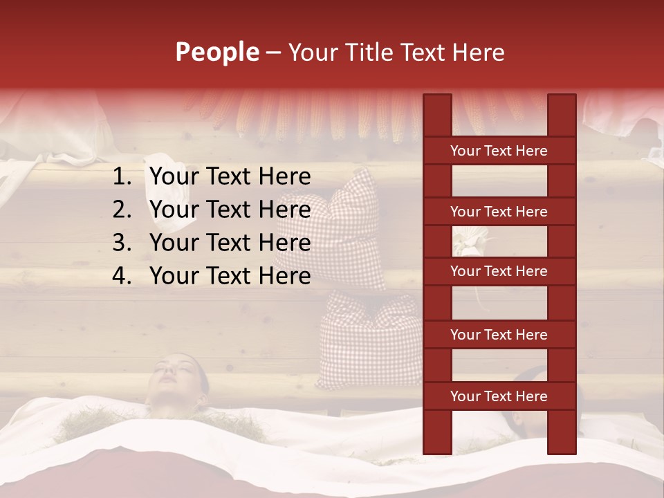 Two Women In A Hay Bath PowerPoint Template