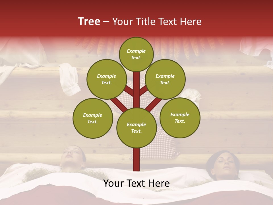 Two Women In A Hay Bath PowerPoint Template