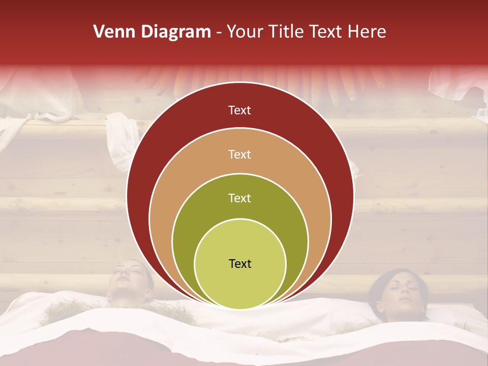 Two Women In A Hay Bath PowerPoint Template