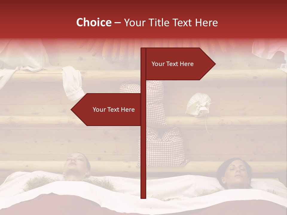 Two Women In A Hay Bath PowerPoint Template