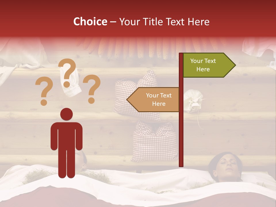 Two Women In A Hay Bath PowerPoint Template