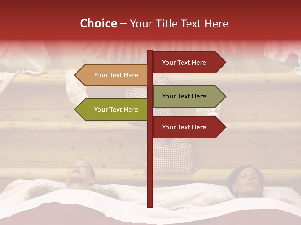 Two Women In A Hay Bath PowerPoint Template