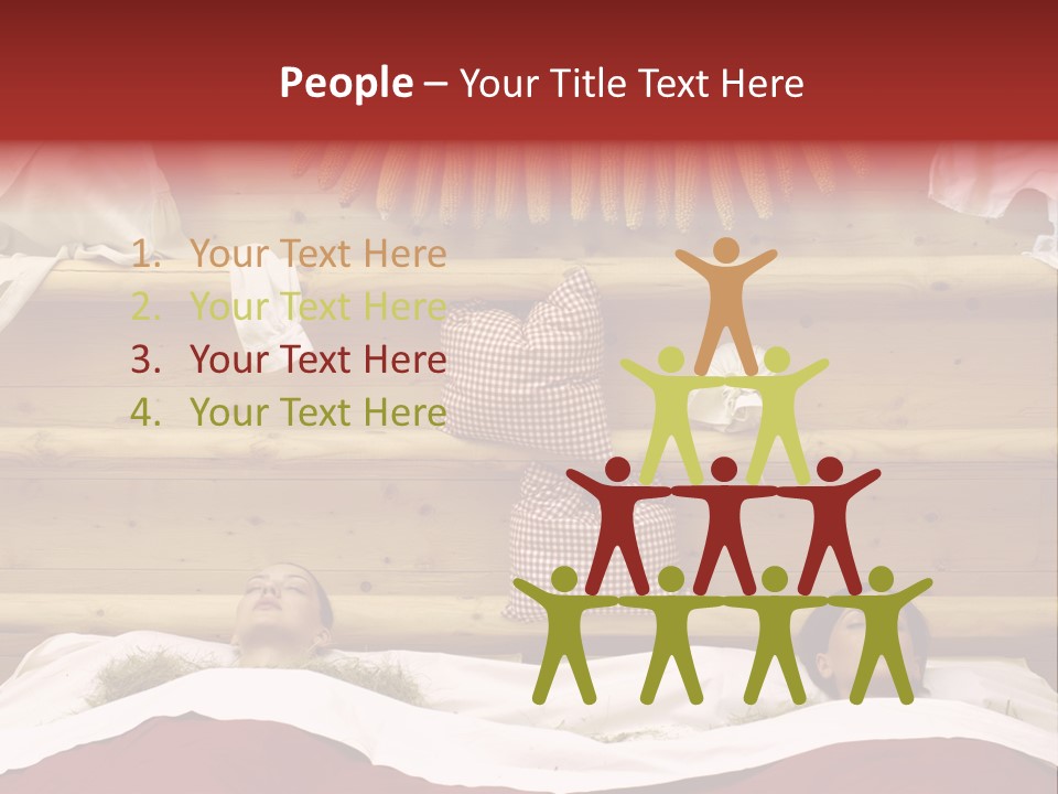 Two Women In A Hay Bath PowerPoint Template